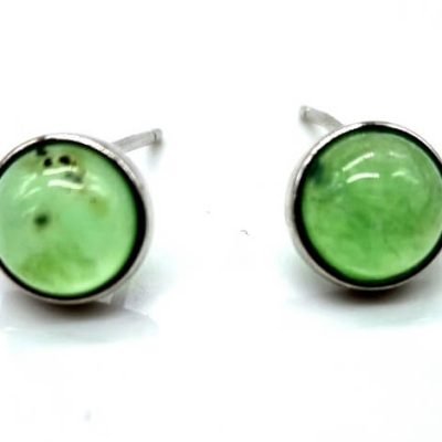 Boucles d’oreilles Argent 925 Jade Verte Ronde Polie – Élégance et Sérénité